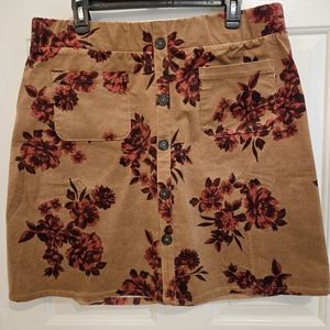Torrid Corduroy Floral Skirt